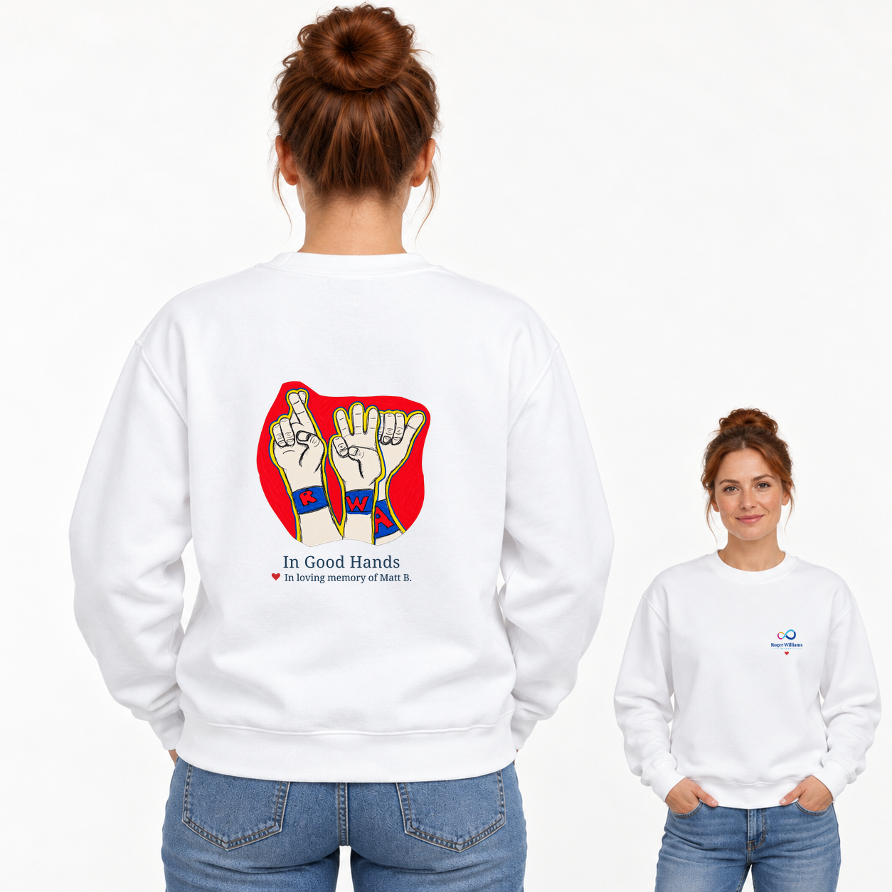 In Good Hands - Matt B. Limited Edition Crewneck · White · back