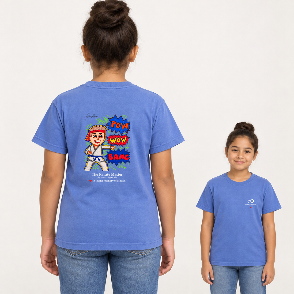 The Karate Master - Matt B. Limited Edition Youth Tee · Flo Blue · back